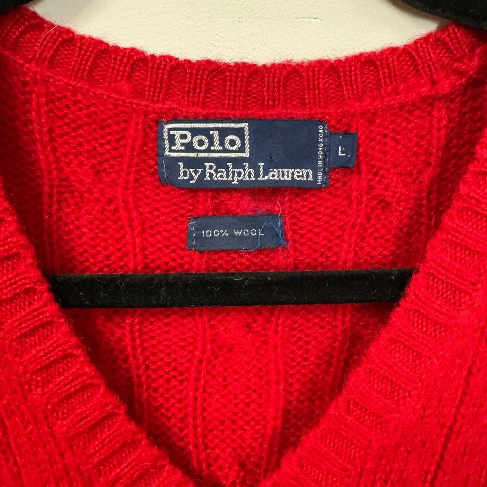 Vintage Polo Ralph Lauren Red Wool Vest sz L